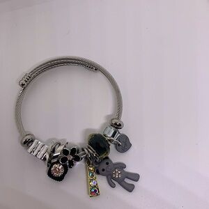 Fashion STAINLESS STEEL DIY JEWELRY HEART LOVE WOMEN BRACELET CUFF CHARM (new )